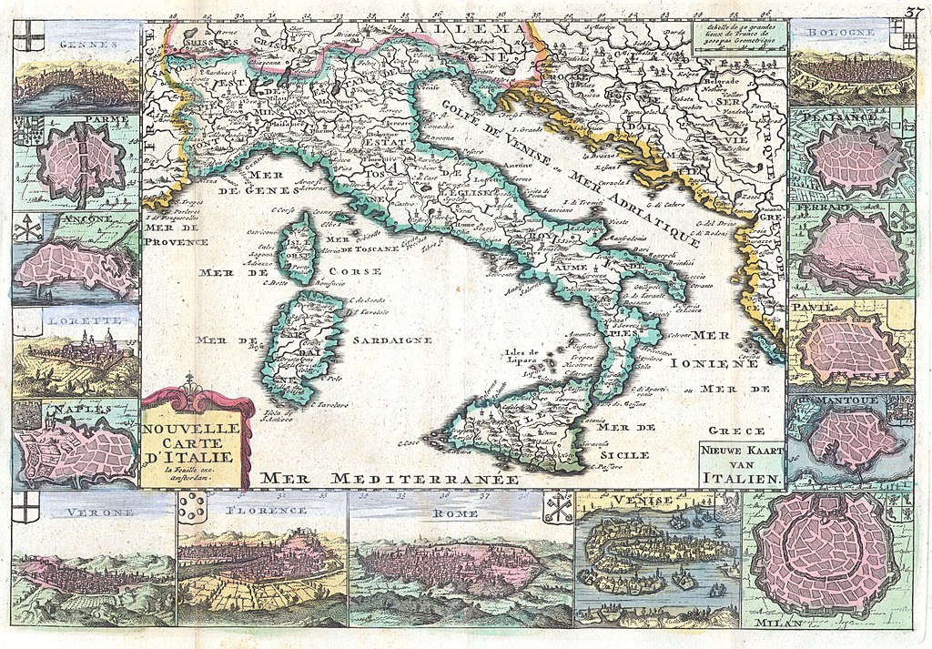 Nouvelle Carte D’Italie - Nieuwe Kaart van Italien